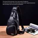 Peicees Leather Sling Bag Mens Crossbody Bag Chest Bag Sling Backpack for Men with USB Charge Port
