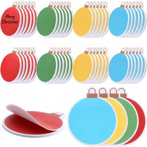 Jetec 48 Pcs Christmas Glitter Ball Sticky Note Pads Self-Adhesive Memo Pads Xmas Ball Cutouts Bulletin Board Decor for DIY Craft Art Holiday Office Home Party Supplies Teachers Present, 30 Sheets/pad