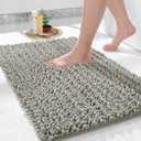 Yimobra Bathroom Rug Mat 24 x 17, Extra Soft Non Slip Absorbent Water Bath Rug, Quick Dry Machine Washable Chenille Shaggy Shower Mat, Bath Mat for Bathroom Floor, Home Decor Accessories, Sand