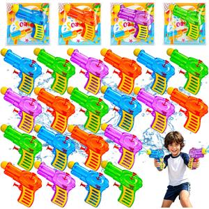 24 Pack Mini Water Gun Bulk Color Small Plastic Squirt Water Guns with Cards Plastic Bags for Kids Summer Outdoor Activities Beach Pool Party Favors 2026