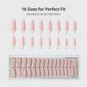 BTArtboxnails XCOATTIPS Bare 5-Shades Nude Press on Nails - 4-Week Wear Extra Long Coffin Press on Nails, Easy to Apply, Soak Off, Salon Quality Value at Home, 16 Sizes - 160 Fake Nails