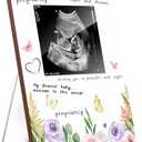 Wildflower Ultrasound Picture Frame, Baby in Bloom Baby Shower Decorations, Gender Reveal & Sonogram Picture Keepsake, Pregnancy Gifts for New Moms, Pregnancy Announcement Memory Frame