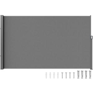 VEVOR Retractable Side Awning, 71''x 138'' Outdoor Privacy Screen, 180g Polyester Water-Proof Retractable Patio Screen, UV 30+ Room Divider Wind Screen for Patio, Backyard, Balcony, Gray