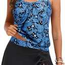 Yonique Women's Blouson Tankini Swimsuits with Skirts - Two Piece Bathing Suits Tankini Modest 2026 Swimwear (X-Large)
