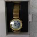 Women's Step Counter Pedometer Watch with Stainless Steel Bracelet, Stylish Design, No App, No Charging Needed for Step, Calorie, Distance, Alarm, Countdown Timer (Gold)