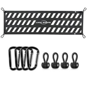 LUCKY STRAPS Tailgate Net for Pickup Truck Bed, 50'' x 15'' Heavy Duty Tailgate Cargo Netting for Small & Mid-Size Truck, Easy-to-use Tailgate Net for Chevy, Ford, Toyota, GMC, Dodge RAM, Jeep (Black)