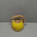 Tea Kettle, Stovetop Teapot, 2.5 Quart, Loud Whistle, Food Grade Stainless Steel and Smooth Wood Pattern Handle, Sophisticated Look for Hiking, Picnic, for Tea, Coffee, (Yellow)
