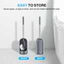 SetSail Toilet Brush and Holder Set, Compact Size Curved Toilet Bowl Brush for Bathroom Deep Cleaning with Stainless Steel Handle Toilet Cleaner Brush, Grey