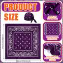 Aliceset 4 Pcs Halloween Costume Set Include Bandanas Sleeves Donut Props Wooden Stick for Adult Halloween Cosplay Party Dark Purple