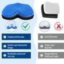 Kayak Seat Cushion, Thicken Anti Slip Waterproof Gel Kayak Seat, Portable Canoe Rowing Rubber Dinghy Pad for Stadium Sit in Kayak Inflatable Fishing Kayak Canoe Kayak Accessories
