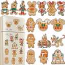 RiVolTa Christmas Diamond Art Magnets - 16 Pcs Mouse Gingerbread Man Painting Kits for Refrigerator Cute Cookies Animals Magnetic Stickers for Adults Kids DIY Crafts Xmas Fridge Home Decals Decor Gift