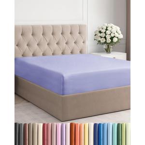 Queen Fitted Bed Sheet - Bottom Single Fitted Sheet Only - Ultra-Soft Hotel Luxury Bedding w/ 8-16 Inch Deep Pockets - Breathable, Cooling & Wrinkle Free - Easy-Fit, Fade & Shrink Resistant - Lavender