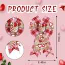 2 Pieces Valentines Bows for Wreath, Valentine's Day Wreath Bows Natural Burlap Bows Heart Craft Bows Ornaments Farmhouse Tree Bows for Front Door Wedding Valentines Decorations