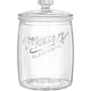Folinstall 1 Gallon Glass Cookie Jar, Large Glass Jar with Airtight lid, Glass Food Storage Container for Cookies, Candy, Flour, Dog Treats, Coffee, Laundry Room Storage & Pantry