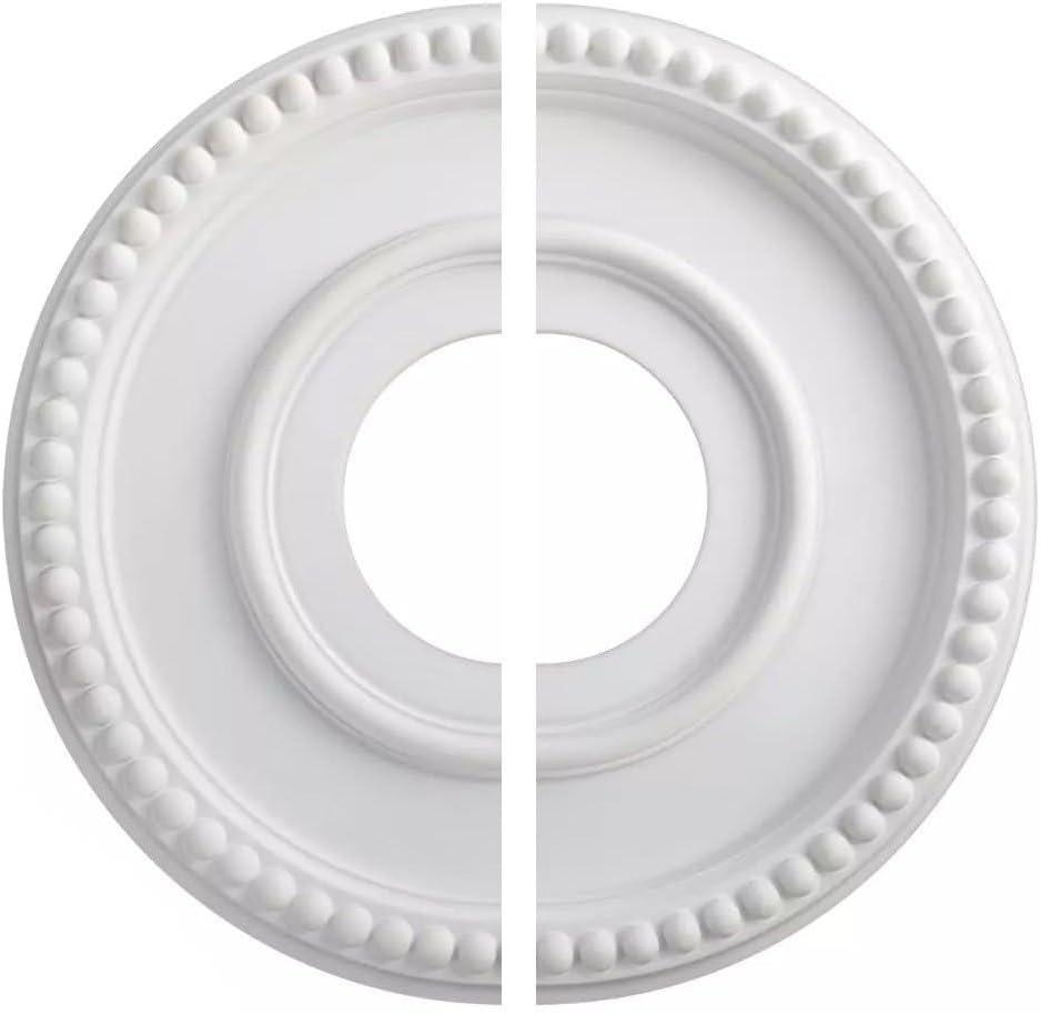 Ceiling Medallion White PU Round Split Medallion Design 315mm Outer 100mm Inner Diameter Decorative Cover Plate for Replacement Canopies Home Chandelier Fans