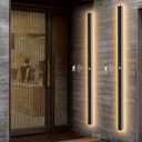 2 Pack 56.3inch Motion Sensor Long Outdoor Wall Lights 45W Black 3000K Warm White Motion Porch Lights IP65 Waterproof Exterior Wall Light Fixtures for Garage Patio Porch