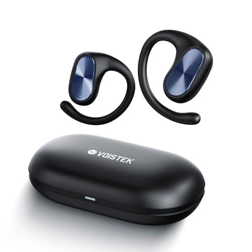 Open Ear Headphones, Wireless Earbuds with Rich Bass, Bluetooth Stereo Sports Headphones with Charging Case, 45H Playtime Earbuds IPX5 Waterproof for Cycling, Running, Travel (0.3oz Lightweight)