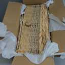 2PCS Wicker Storage Baskets with Lids Decorative Bohemian Handmade Rattan Boxes Natural Water Hyacinth Seagrass Paper Rope Woven Bins Shelf Container Memory Keepsake Photo Makeup Organizer