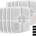 Comsmart Pet Fountain Filter Set, 3 Triple Filtration System Replacement Cat Water Fountain Filters for Square 84oz/2.5L Automatic Pet Fountain Cat Water Fountain (Pack of 8)