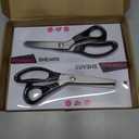 Amylove 2 Pcs Pinking Shears Scissors for Fabric Cutting Scalloped 7mm, Serrated 5mm Felt Craft Scissors Zig Zag Cut Sewing 9.2" Handheld Jagged Dressmaking Supply for Leather Clothing Paper (Black)