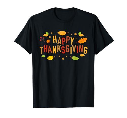 Fall Color Cute Adorable Happy Thanksgiving Design T-Shirt XL
