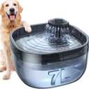 7L/1.8Gal Dog Water Fountain for Large Dog, FEELNEEDY Dog Water Bowl Dispenser Pet Water Fountain, Water Dispenser for Dogs with Ultra Quiet Pump for Multiple Pets with 3 Filters (FN-W05, Clear Blue)