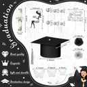 Boao 36 Pcs Graduation Cake Decorations Congrats Grad Cake Toppers Class of 2026 Cap Diploma She Believed She Could Rose Butterfly Decor for Girls 2026 Graduation Party Supplies(Silver)