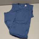 Women's Open Back Workout Tank Tops  Sleeveless Yoga Tops for Women Long Fit Moisture Wicking Athletic Shirts Heather Blue 2XL