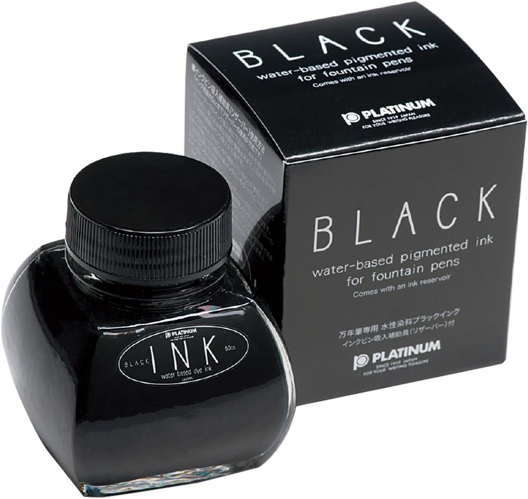 Platinum Fountain Pen Ink Bottle 60ml Black (Schwarz)