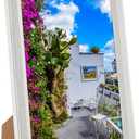 6x10 Wood Frame White, Natural Woodgrain 10x6in Picture Frame, Rustic Wooden 6 x 10 inch Gallery Photo Poster Frame with HD Plexiglass, Horizontal Vertical Wall Mounting Tabletop Display 1Pcs