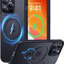 CASEKOO Patented 360 Spin Magnetic Stand for iPhone 14 Pro Max Case [Military Drop Protection] [Non-Slip Edge] [Compatible with MagSafe] Matte Shockproof Slim for iPhone 14 Pro Max Case 6.7'', Black (for iPhone 14 Pro Max, Black)