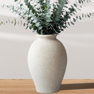 Ceramic Flower Vase for Home Decor, Rustic Farmhouse Vintage Retro Large Vase for Living Room, Kitchen, Bedroom, Decoration for House, Bookshelf, Dining Table, Office, Gift(9.3 inch)