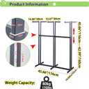 Floor Standing Metal Garment Rack - Heavy Retail Display Racks With Wheels, 6 Arms Clothing Rack, Square Tubing Portable Shirt Racks, Merchandise Display For Hanging Clothes (Black)