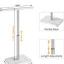 Hand Towel Holder Stand, T-Shape Hand Towel Rack for Bathroom, Hand Towel Stainless Steel for Kitchen Vanity Countertop, Marble Base Brushed Adjustable 9.06" -17.68"