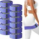 12 Pcs Fabric Resistance Bands for Working Out Booty Workout Stretch Exercise Bands Non Slip for Legs Squat Resistance Loop for Women Men Starter Butt Hip Thigh Fitness (Dark Purple)
