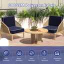 5" Thicker Outdoor Chair Cushions Set of 2, 24"x24" Patio Chair Cushions for Outdoor Furniture w/Water & Fade-Resistant and Removable Cover, Outdoor Cushion w/Handle & Straps for Dining Chair Sofa