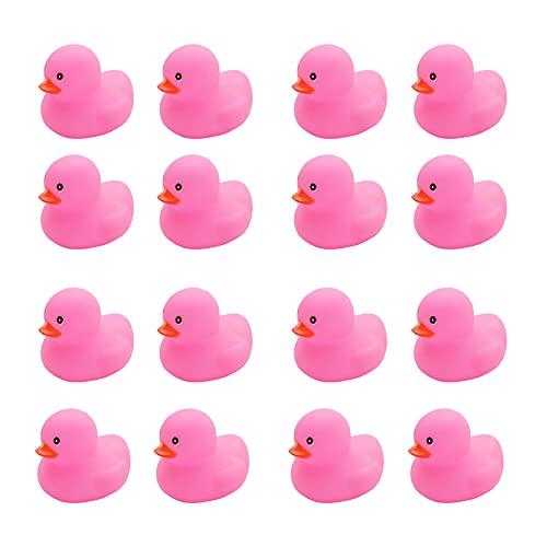 16PCS Pink Rubber Duck Kids Bath Duck Toys ,Squeak Rubber Ducks in Bulk Rubber Ducks Baby Shower Duck Decorations Party Favors (2.2’’)