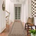 GarveeHome 2x10 Runner Rug for Hallway Washable Kitchen Rugs Non Slip Solid Coffee Modern Minimalism Soft Low-Pile Scalloped Indoor Carpet for Entryway Laundry Room Floor Mats