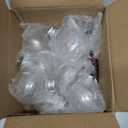 8 Pack Fillable Christmas Balls, Christmas Tree Hanging Ornaments Clear Plastic Water Bottle Bulbs Pendant Ball with Plaid Ribbon and Stickers for Xmas Home Party Decor (Big Ball)