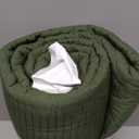 WDCOZY Olive Green Quilts Queen Size Bedding Set with 2 Pillow Shams, Lightweight Soft Full Bedspread Coverlet, Thin Comforter Bed Cover for All Season, 3 Pieces, 90x90 inches