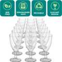 JoyServe 24 Plastic Wine Glasses Disposable - 7 Oz Clear BPA-Free Plastic Glasses with Stem, Reusable Party Wine Cups for Outdoor Parties, Weddings, Toasts, Drinks, Catering (Bulk Pack of 24)