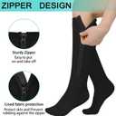 2 Pairs Zipper Compression Socks, 15-20 mmHg Closed Toe Compression Stocking with Zipper for Women and Men