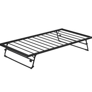 THINK 30 Twin Size Metal Daybed with Adjustable Trundle, Pop Up Trundle (Black)