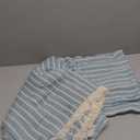 Folkulture 4 Layered 100% Cotton Reversible Throw Blanket for Couch, Chair, Bed or Sofa - Soft Blue Throws