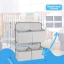 Hanging Diaper Organizer for Crib/Playard/Bassinet/Playpen Hold 80+ Diapers - Changing Table Diaper Holder - Hanging Diaper Storage Stacker Nursery Caddy Organizer for Newborns (Silver-gray)