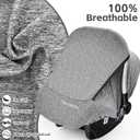 Baby Car Seat Cover, Extra Large Mesh Window, Breathable Fabric, Infant Windproof Canopy, Universal Fit CarSeat Covers for Babies, Machine Washable, Must Have Baby Gift. (Gray)