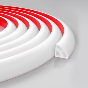 3/4 Inch Flexible Quarter Round Molding, Peel and Stick Rubber Floor Trim, Quarter Round Trim with 3m Tape, Self-Adhesive Bathtub Trim Molding(Hollow, 118Inch) (10 Feet, White-Double Adhesive)