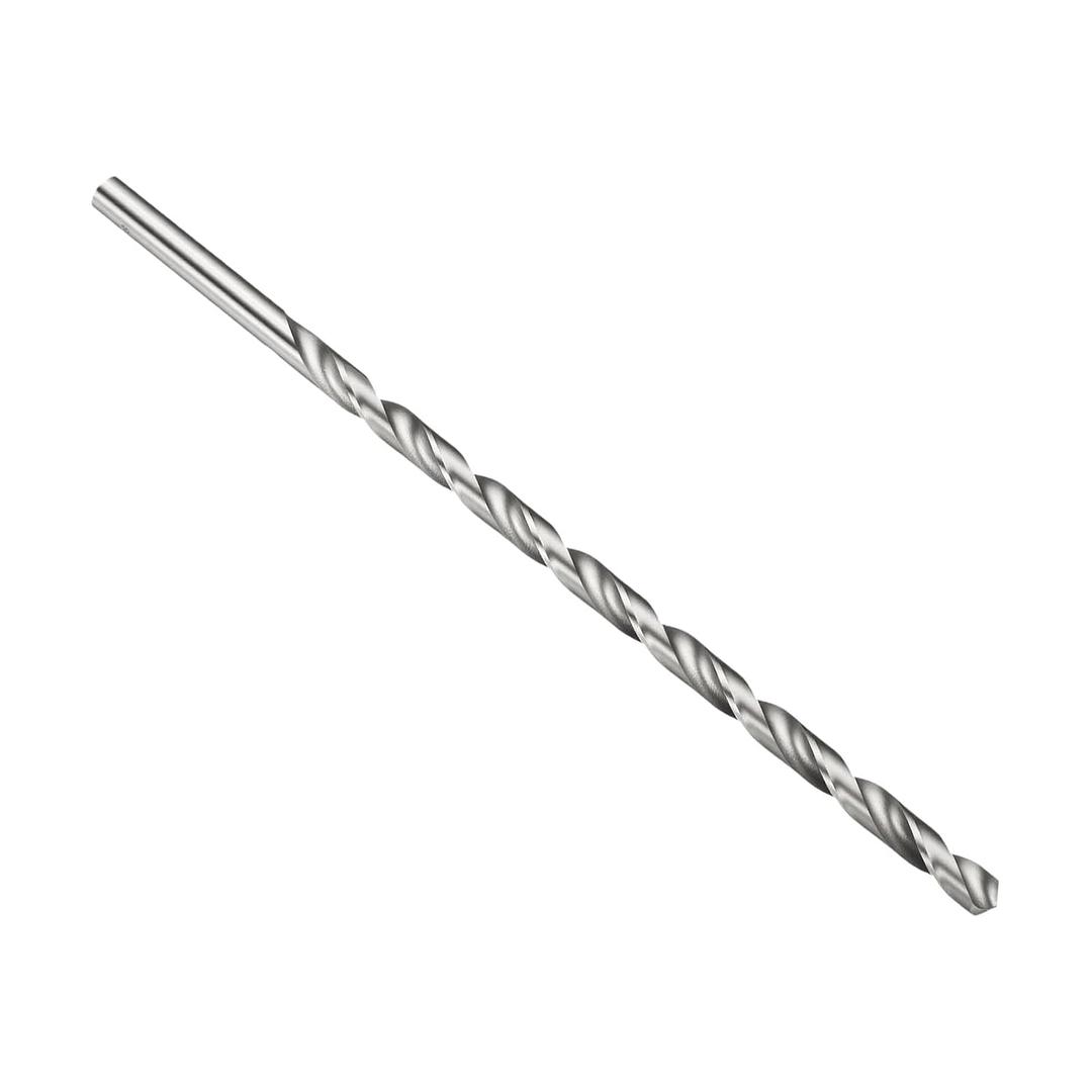 8mm Drill Bit, 250mm Extra Long Straight Shank Bits M2 High-Speed Steel 135° Uncoated for Stainless Steel Hard Metal