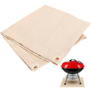 20"x 20" Fire Pit Mat - Fireproof & Heat Resistant Wood Stove Mat for Deck, Patio, Lawn - Fiberglass Insulation Floor Protector for Camping, BBQ, Tent Stoves (BROEN)