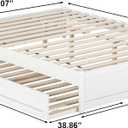 AFI, Barcelona Queen Panel Platform Bed with Twin XL Trundle, White
